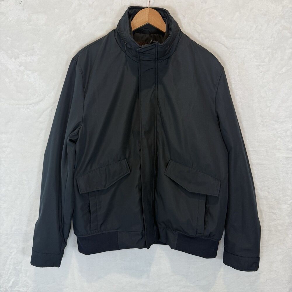 Michael Kors Water Resistant Hybrid Bomber Jacket Navy Blue Hood Utility Large